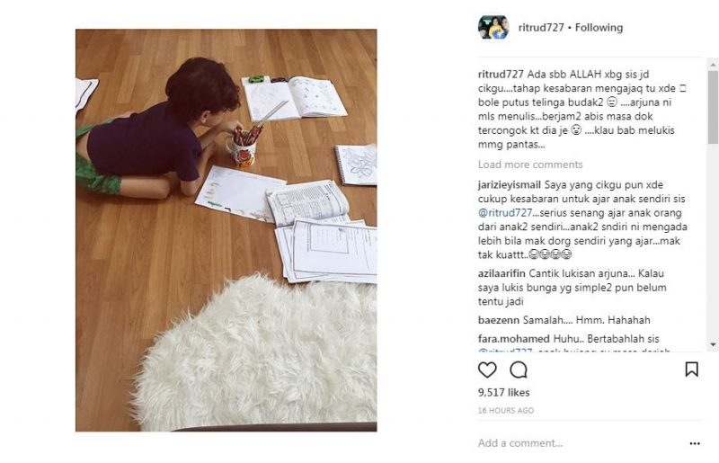 ‘Ada Sebab Allah Tak Bagi Sis Jadi Cikgu’ – Rita Rudaini Geram Anak Malas Menulis Tapi Suka Melukis