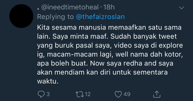 ‘Well Nama Dah Kotor, Apa Boleh Buat’ – Faiz Roslan Akan Diamkan Diri Untuk Sementara Waktu