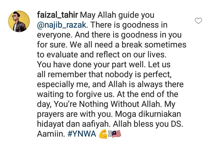 ‘There Is Goodness In Everyone’ – Faizal Tahir Berikan Kata Semangat Pada Najib Razak