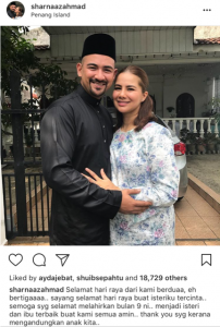 &#8220;Hari Raya Dari Kami Berduaa, Eh Bertigaaaa&#8230;&#8221; &#8211; Sharnaaz Ahmad Harap Isteri Selamat Lahirkan Anak September Depan