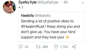 ‘Thank You For Your Concern’-Ramai Bagi Kata-Kata Semangat Buat Haqiem Rusli