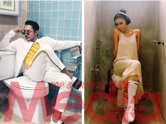 [GAMBAR] Selepas Hael Husaini Kini Giliran Sharifah Sakinah, Posing ‘Tenggek’ Di Jamban Pula Jadi Trend?