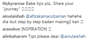 [GAMBAR] "Share Your Journey," - Ini Permintaan Netizen Pada Ainul Aishah Cara Raih Tubuh Idaman