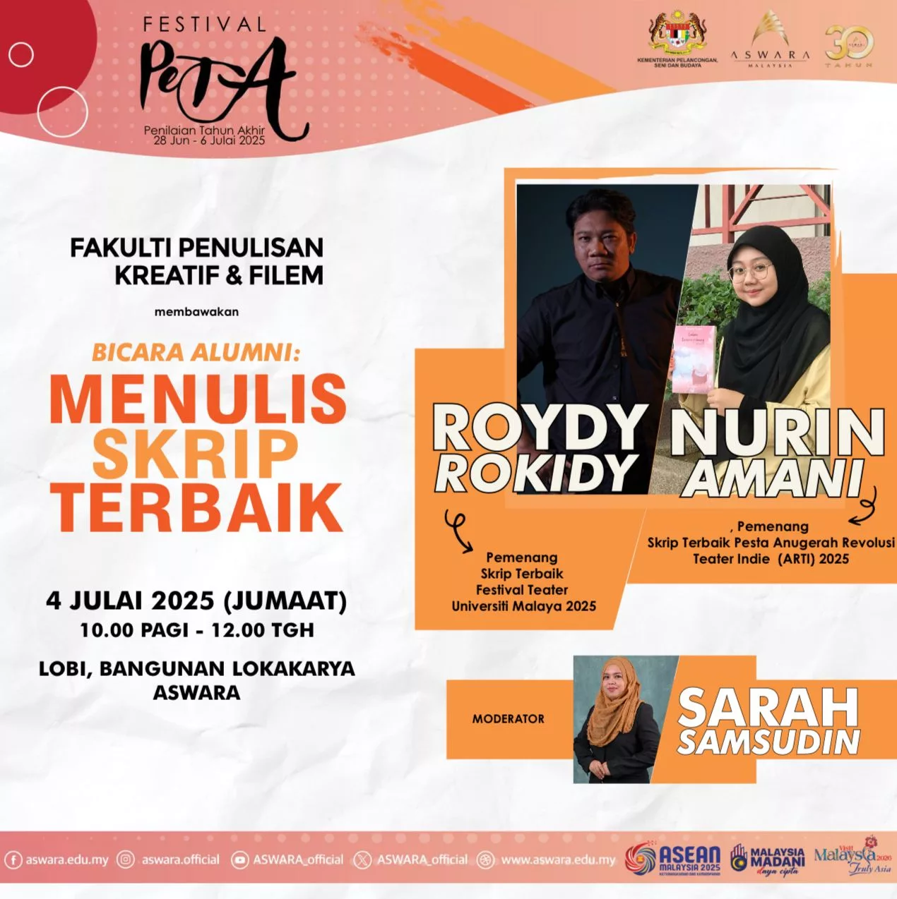PeTA 2025: Letusan Kreativiti Anak Seni ASWARA, Medan Bakal Pelapis Tunjuk Bakat