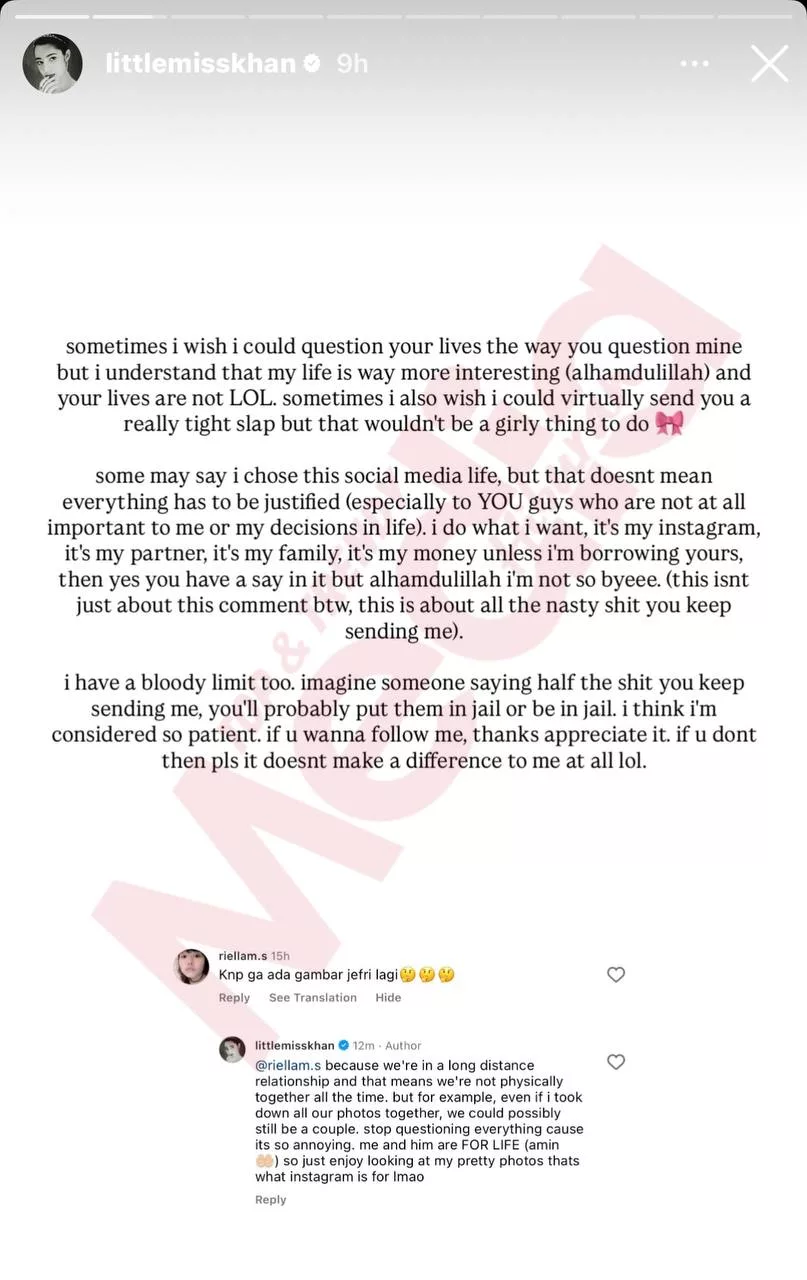 ‘Ditekan’ Netizen, Ameera Pertahan Hak Privasi – “Instagram Saya… Jika Saya Pinjam Dari Anda, Ya Anda Ada Hak Untuk Bersuara.”