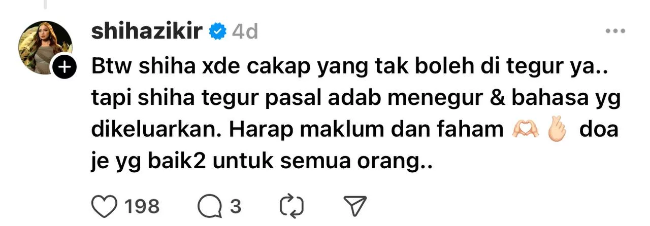 “Boleh Nak Tegur Tapi…,” - Dikata ‘Bengap’ Sebab Hanya Bertudung Dalam Kelas Agama, Inj Balas Shiha Zikir 7 “Boleh Nak Tegur Tapi…,” – Dikata ‘Bengap’ Sebab Hanya Bertudung Dalam Kelas Agama, Inj Balas Shiha Zikir