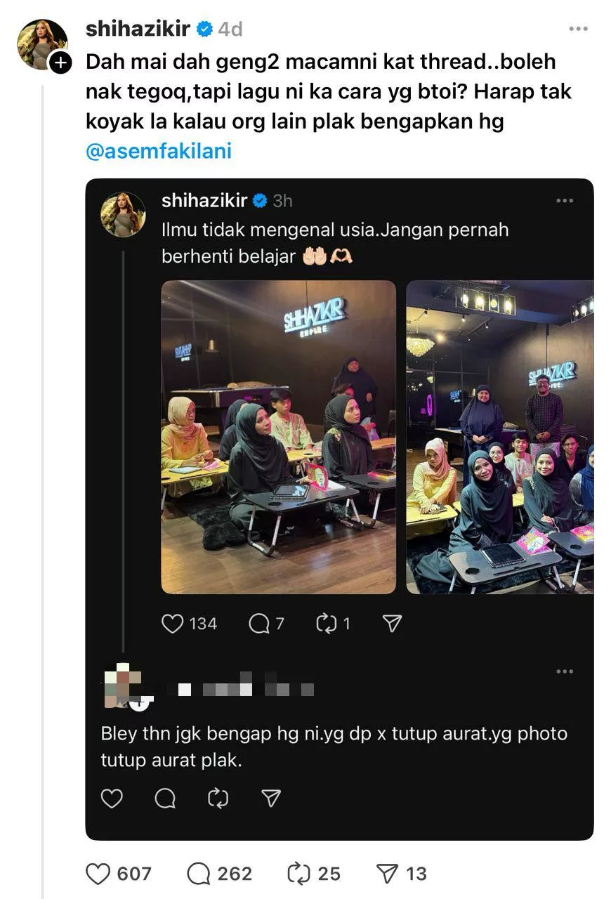 “Boleh Nak Tegur Tapi…,” – Dikata ‘Bengap’ Sebab Hanya Bertudung Dalam Kelas Agama, Inj Balas Shiha Zikir