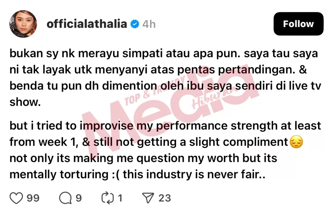 Anak Sharifah Zarina Terkilan Tak Pernah Dapat Pujian? Netizen ‘Back-Up Bagi Semangat – “Awak Ada Potensi Besar, Abaikan Komen Negatif…”