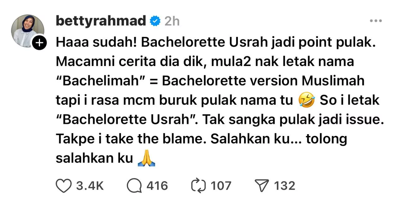 “Tak Sangka Jadi Isu…,” – Ada Yang Kurang Senang? Betty Rahmat Minta Jangan Salahkan Amira Othman