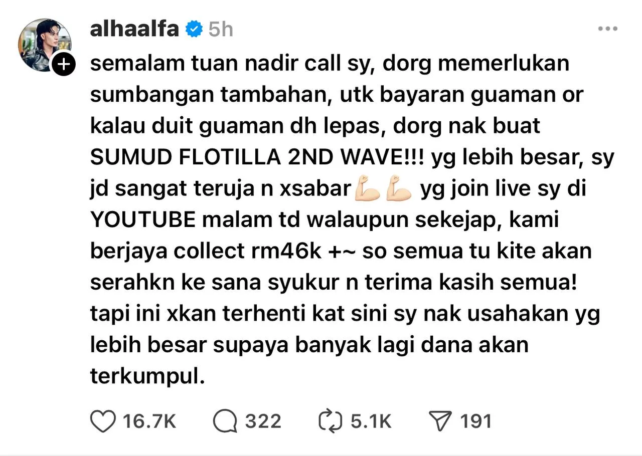 “Semalam Tuan Nadir Telefon Saya…,” – Alha Alfa Salur RM48,000, Tampung Kos Guaman & Gelombang Kedua GSF