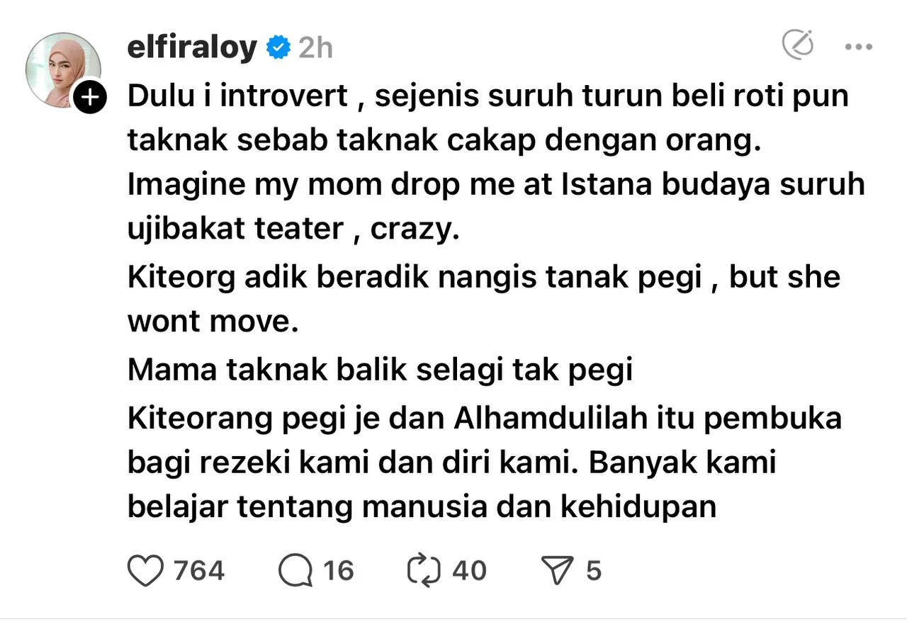 Elfira Loy Kongsi Pengalaman Diurus Ibu Sejak Kecil – “Bila Sudah Besar, Saya Bersyukur Mak ‘Push’ Saya.”