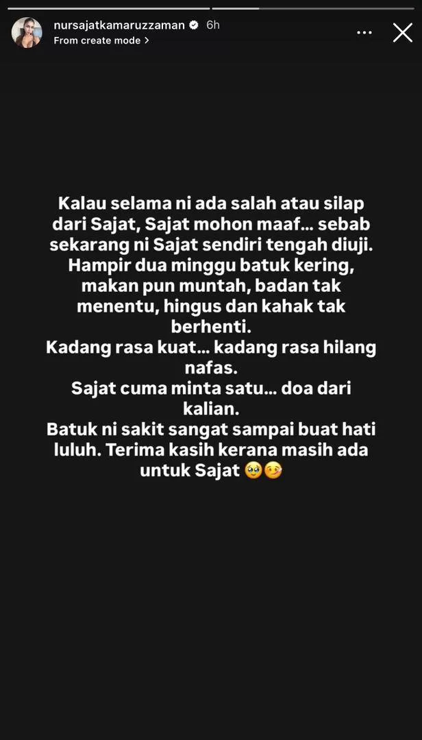 “Batuk Ini Sakit Sangat Sampai Buat Hati Luluh,” – Kesihatan Merudum & Kalah Dengan Sakit, Sajat Mohon Maaf