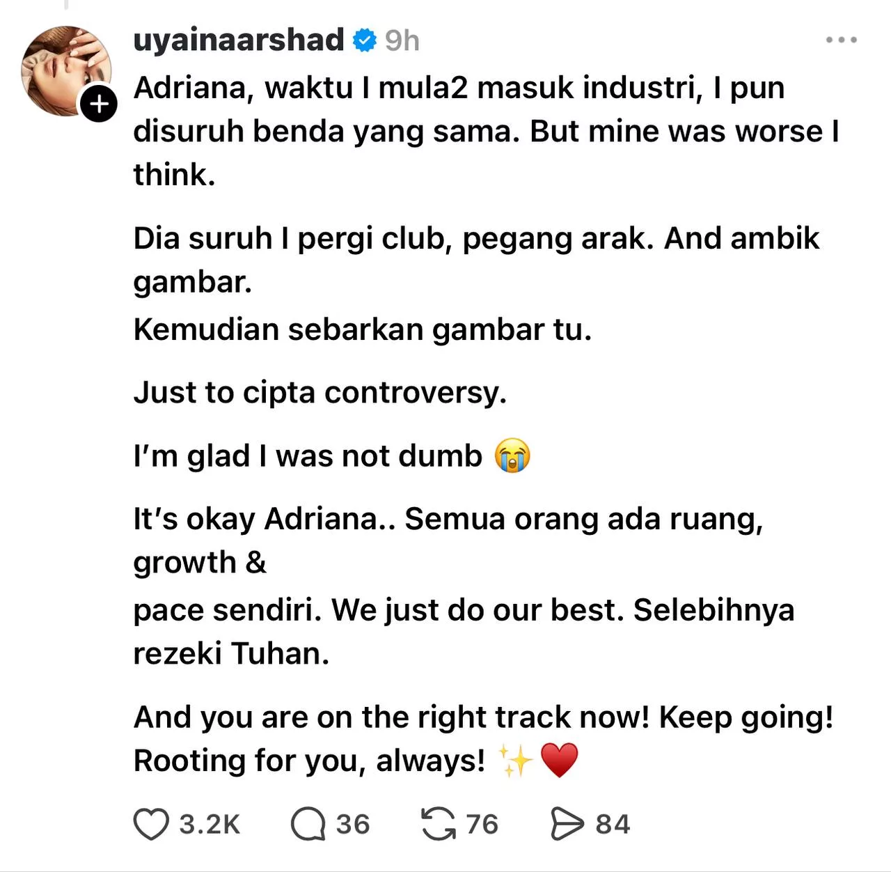 Uyaina Arshad Pernah Diminta Masuk Kelab Malam & Pegang Arak, Cipta Kontroversi Sendiri Untuk Popular! Titip Nasihat Buat Adriana Adnan