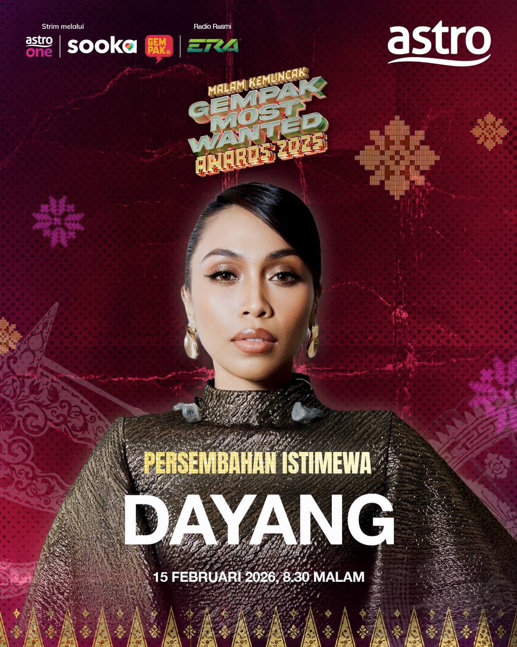 GMWA2025: 15 Feb Ini, Aura Luar Biasa Beraksi! Dayang Nurfaizah & Aisha Retno, Strim Eksklusif di Astro One
