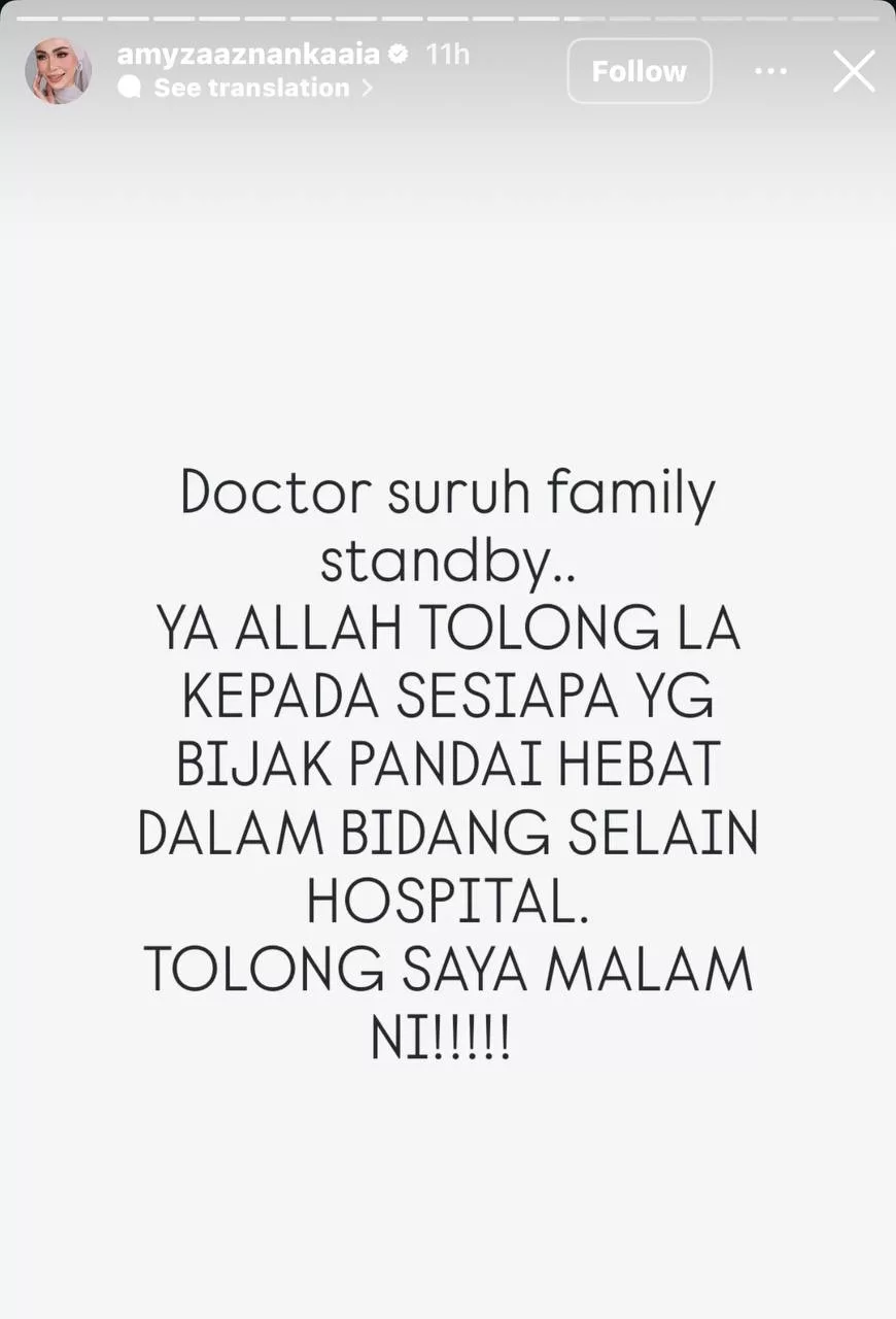“Andre Mikhail Akan Saya Keluarkan Dari Hospital Hari Ini. Hanya Mengharapkan Keajaiban,” – Amyza Aznan
