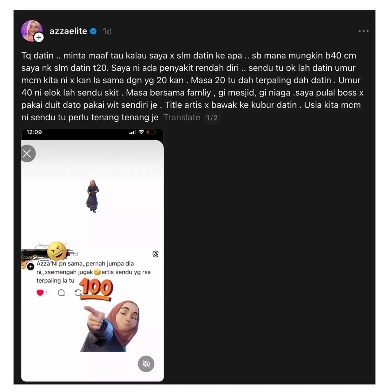 “Minta Maaf Kalau Saya Tak Salam…,” – Individu Bergelar ‘Datin’ Label Azza Elite Artis Tak Semenggah & Sendu? Ini Reaksi Tuan Badan