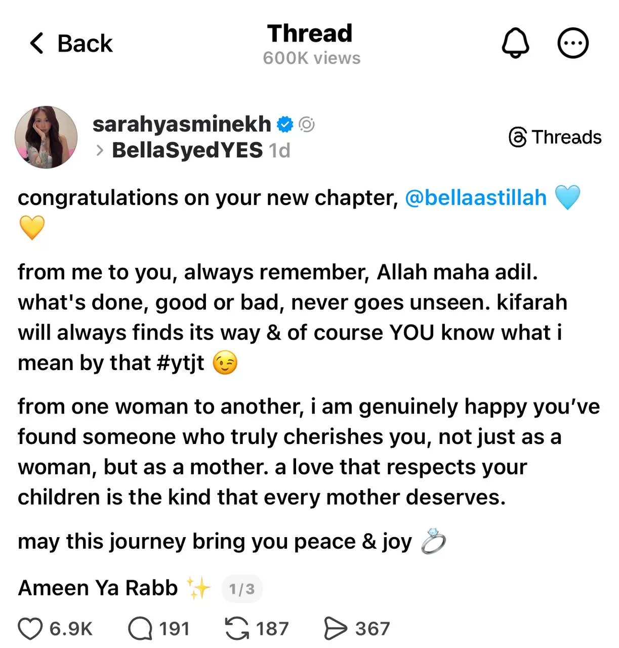 “Tahniah Atas Lembaran Baharu Dalam Hidup Awak,” – Bella Astillah & Syed Saddiq Bertunang, Sarah Yasmine Tumpang Gembira