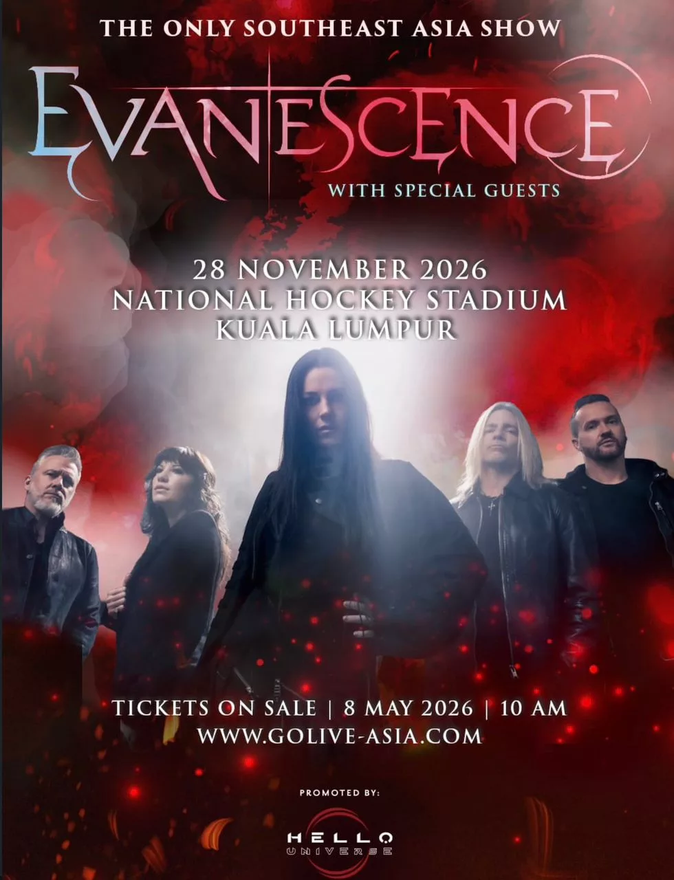 Evanescence Kembali Gegar KL Selepas 14 Tahun, KL Dipilih Destinasi Eksklusif… Satu-Satunya Konsert Di Asia Tenggara!
