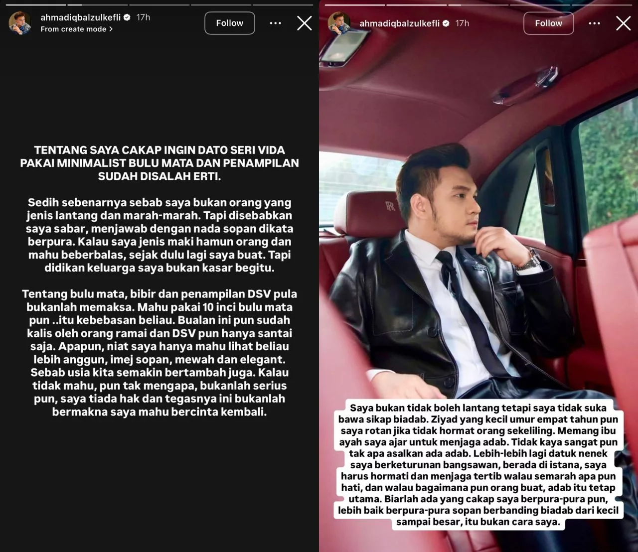 “Niat Saya Hanya Mahu Lihat Beliau Lebih Anggun, Mewah Dan…,” – Disalah Erti, Iqbal Perjelas Isu Mahu ‘Makeover’ DSV Kalau Berbaik Kembali