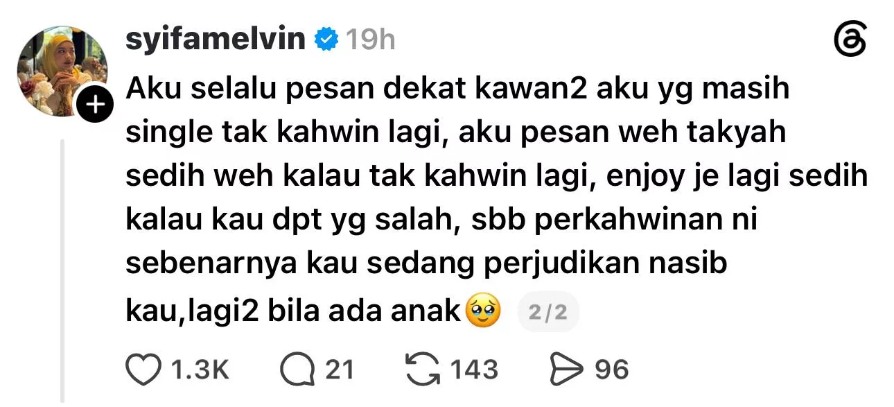 “Kau Sedang Perjudikan Nasib,” - Syifa Melvin Sedih Kenang Nasib Wanita Salah Pilih Pasangan Hidup 7 “Kau Sedang Perjudikan Nasib,” – Syifa Melvin Sedih Kenang Nasib Wanita Salah Pilih Pasangan Hidup