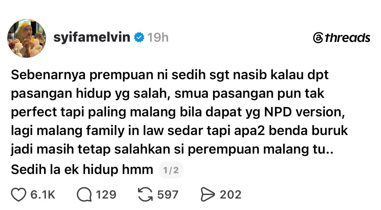 “Kau Sedang Perjudikan Nasib,” - Syifa Melvin Sedih Kenang Nasib Wanita Salah Pilih Pasangan Hidup 5 “Kau Sedang Perjudikan Nasib,” – Syifa Melvin Sedih Kenang Nasib Wanita Salah Pilih Pasangan Hidup