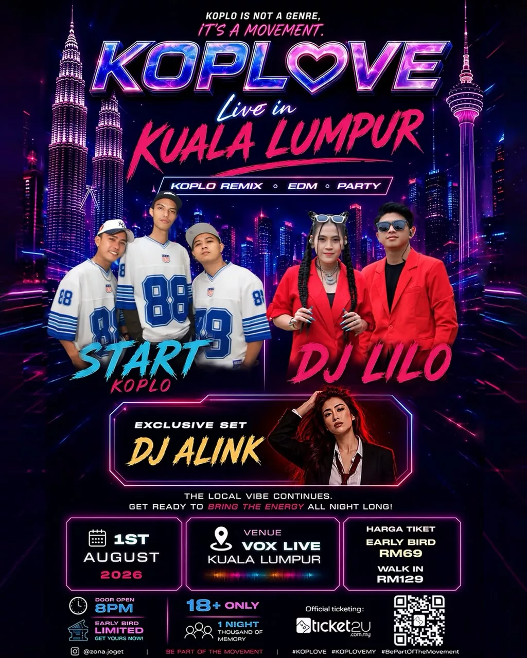 ‘KOPLOVE LIVE’ Bakal Gegarkan KL, START KOPLO & Lilo Pimpin Pesta Muzik Koplo 1 Ogos Ini… Tawar Tiket Serendah RM69