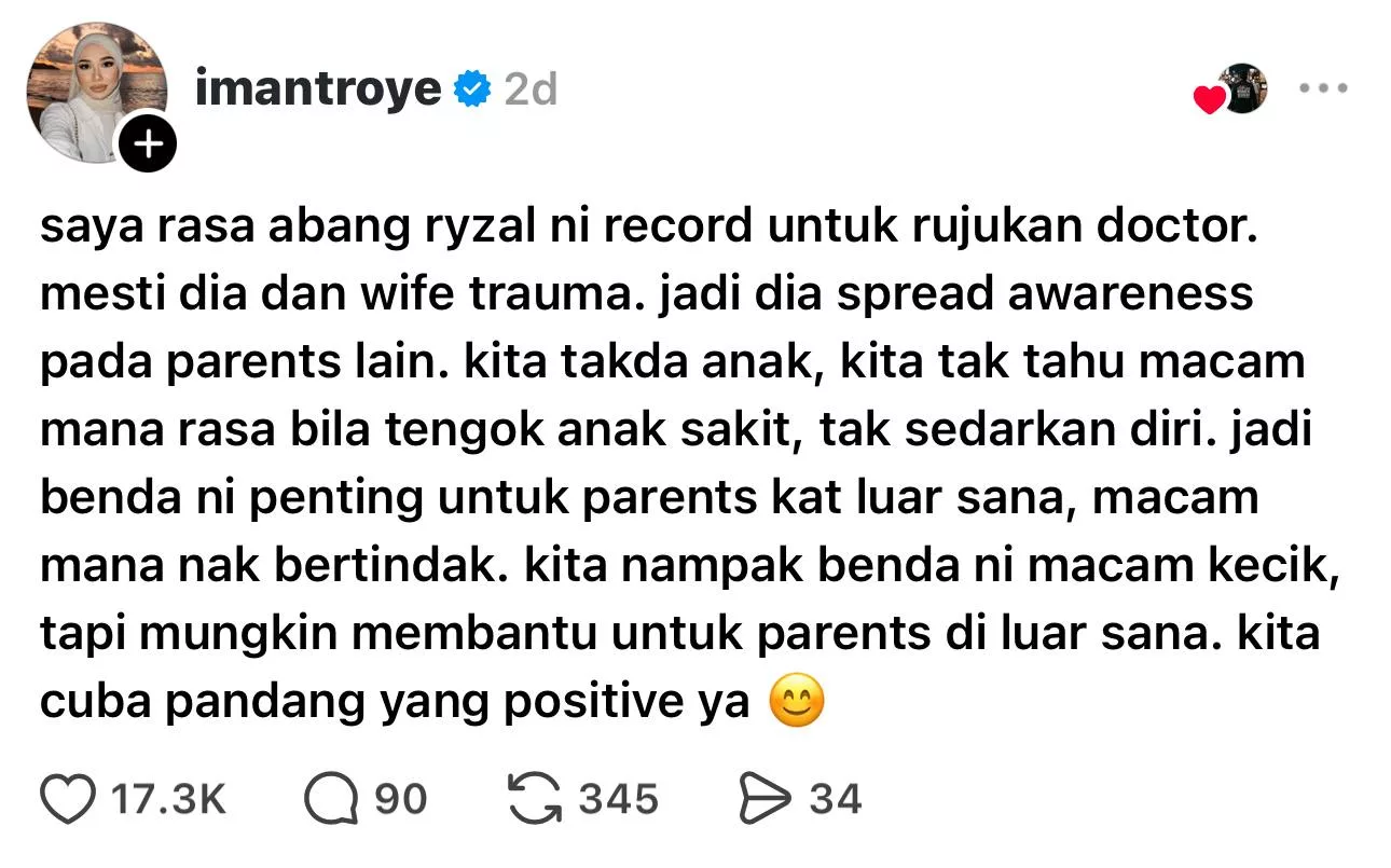 “Mungkin Untuk Rujukan Doktor,” – Iman Troy Tampil Pertahan Ryzal Ibrahim Rakam Detik Cemas Libatkan Anak, Minta Netizen Fikir Positif