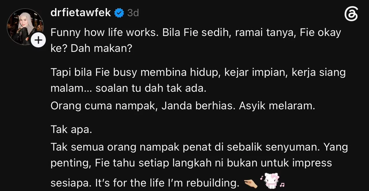 Dr. Afifah Mahu Terus Bangkit, Tak Semua Orang Nampak Penat Di Sebalik Senyuman