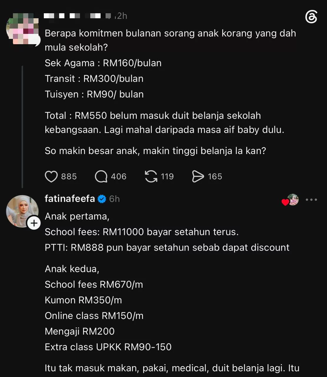 “Itu Tak Masuk Makan, Pakai, Perubatan & Duit Belanja,” – Fatin Afeefa Kongsi Komitmen Bulanan 2 Anak Cecah Ribuan Ringgit