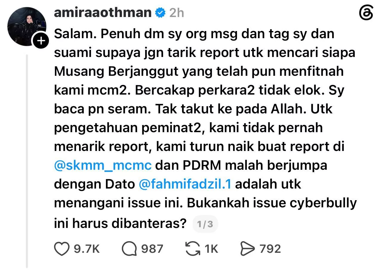 Amira Othman & Fattah Amin Takkan Tarik Laporan, Mahu Tahu Siapa Individu Di Sebalik Akaun Palsu ‘Musang’ - “Saya Baca Pun Seram.”