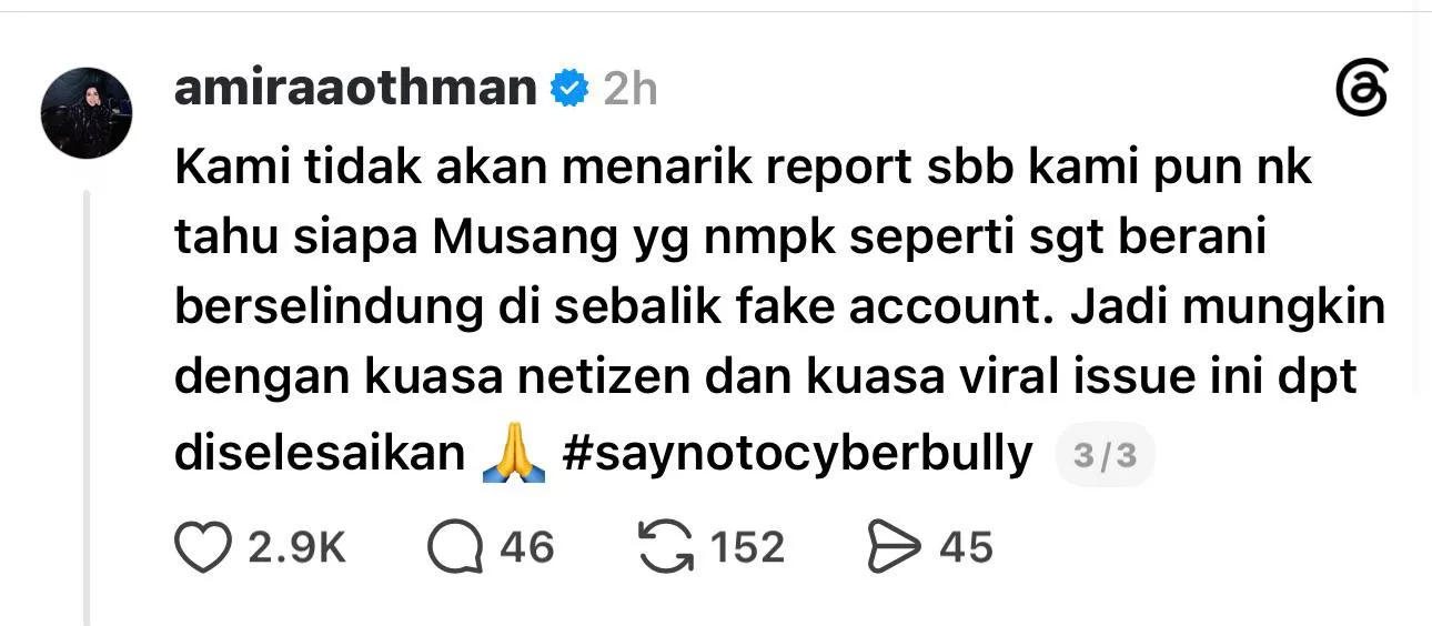 Amira Othman & Fattah Amin Takkan Tarik Laporan, Mahu Tahu Siapa Individu Di Sebalik Akaun Palsu ‘Musang’ - “Saya Baca Pun Seram.”