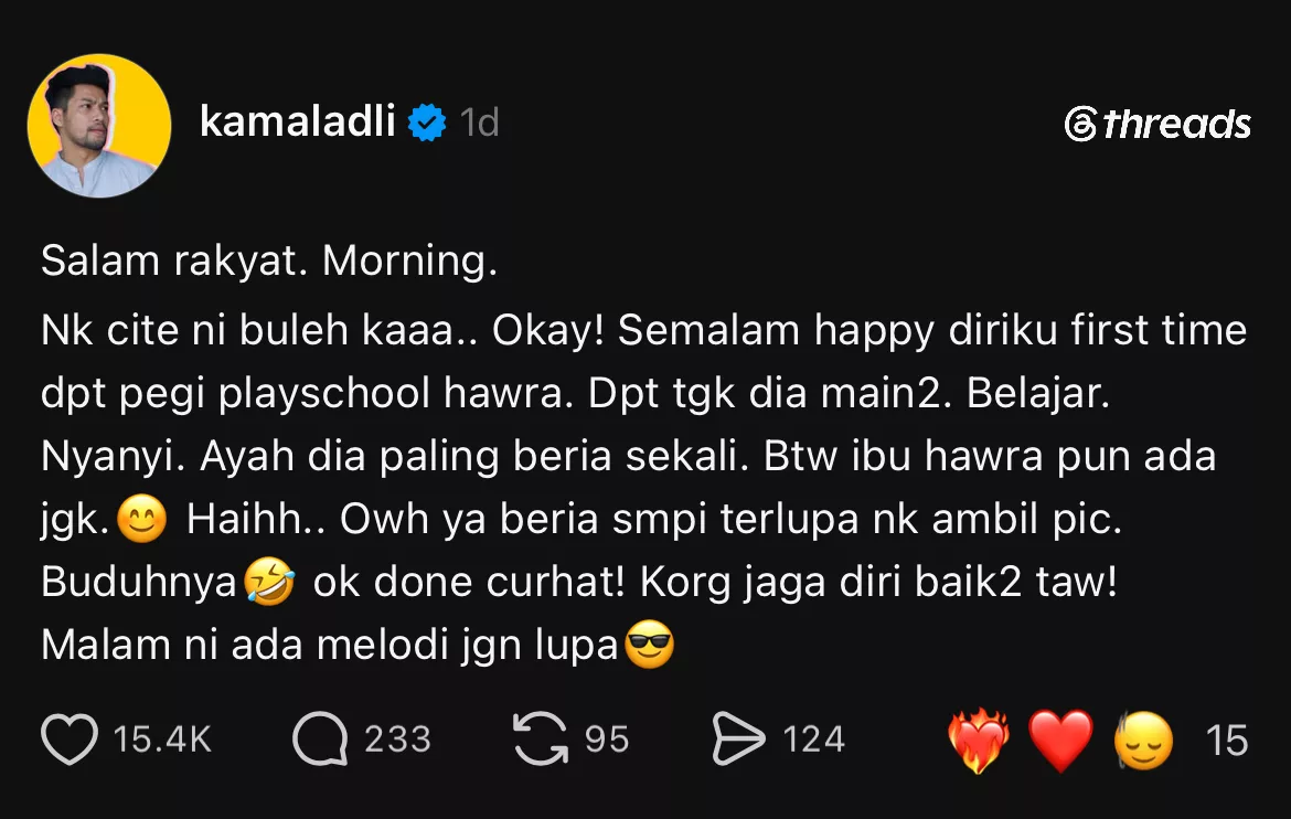 “Ayah Dia Yang Beria,” - Kamal Adli Teruja Momen Pertama Hawra Di Playschool, Sampai Lupa Ambil Gambar!