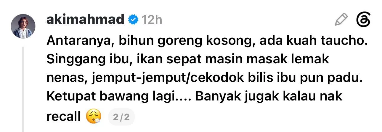 Akim Ahmad Rindu Air Tangan Ibu, Sudah 8 Tahun Pergi Menghadap Illahi - “Dulu Ada Lauk Tak Suka, Bila Teringat & Nak Makan, Tiada Yang Boleh Buat.” 10 Akim Ahmad Rindu Air Tangan Ibu, Sudah 8 Tahun Pergi Menghadap Illahi - “Dulu Ada Lauk Tak Suka, Bila Teringat & Nak Makan, Tiada Yang Boleh Buat.”