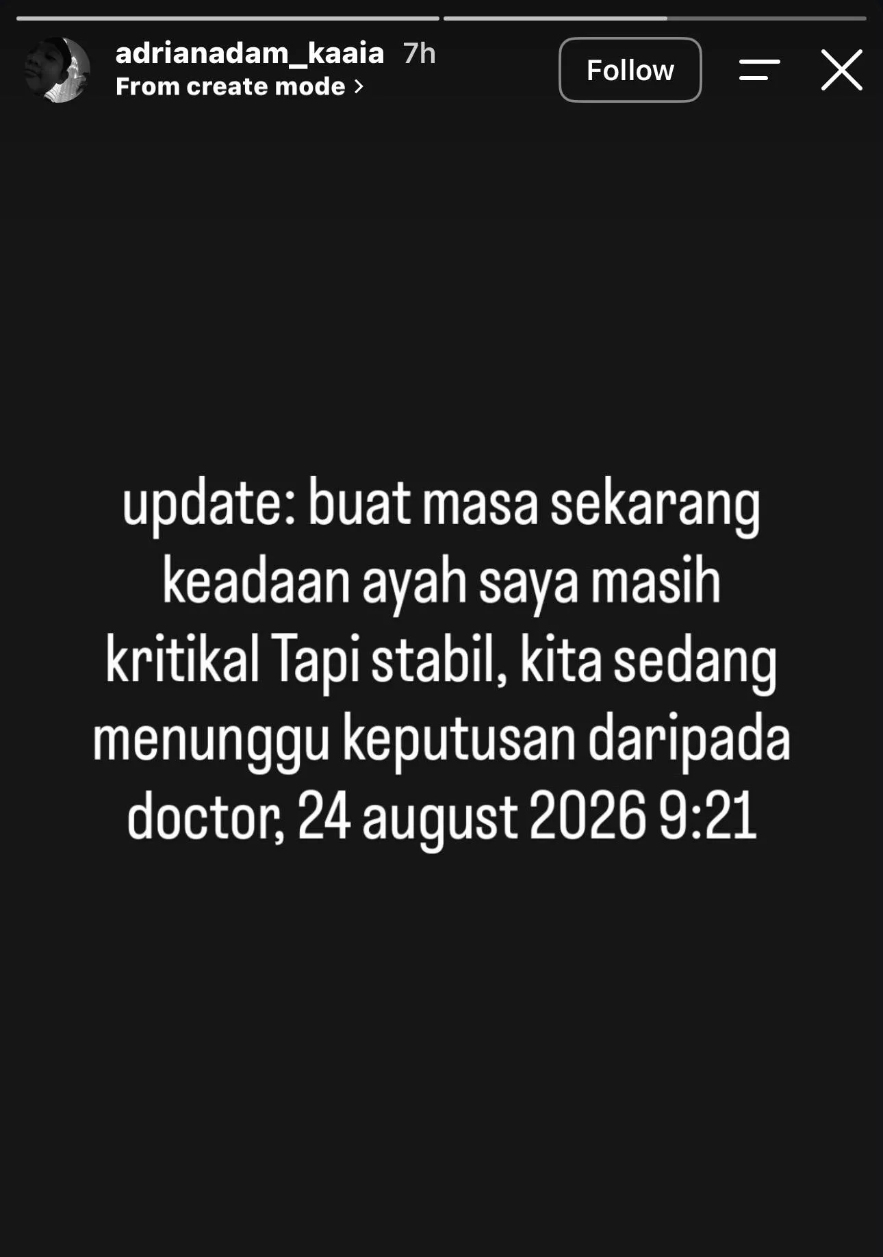 “Ayah Masih Kritikal Tapi…,” - Anak Amyza Aznan Kongsi Keadaan Terkini Bapa, Masih Tunggu Keputusan Doktor 4 “Ayah Masih Kritikal Tapi…,” - Anak Amyza Aznan Kongsi Keadaan Terkini Bapa, Masih Tunggu Keputusan Doktor