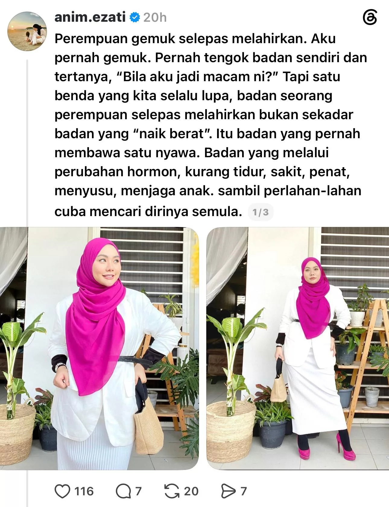 “Aku Pernah Gemuk…,”- Anim Ezati Minta Jangan Persenda Perubahan Fizikal Wanita Selepas Bersalin, Hargai Usaha Bawa ‘Satu Nyawa’