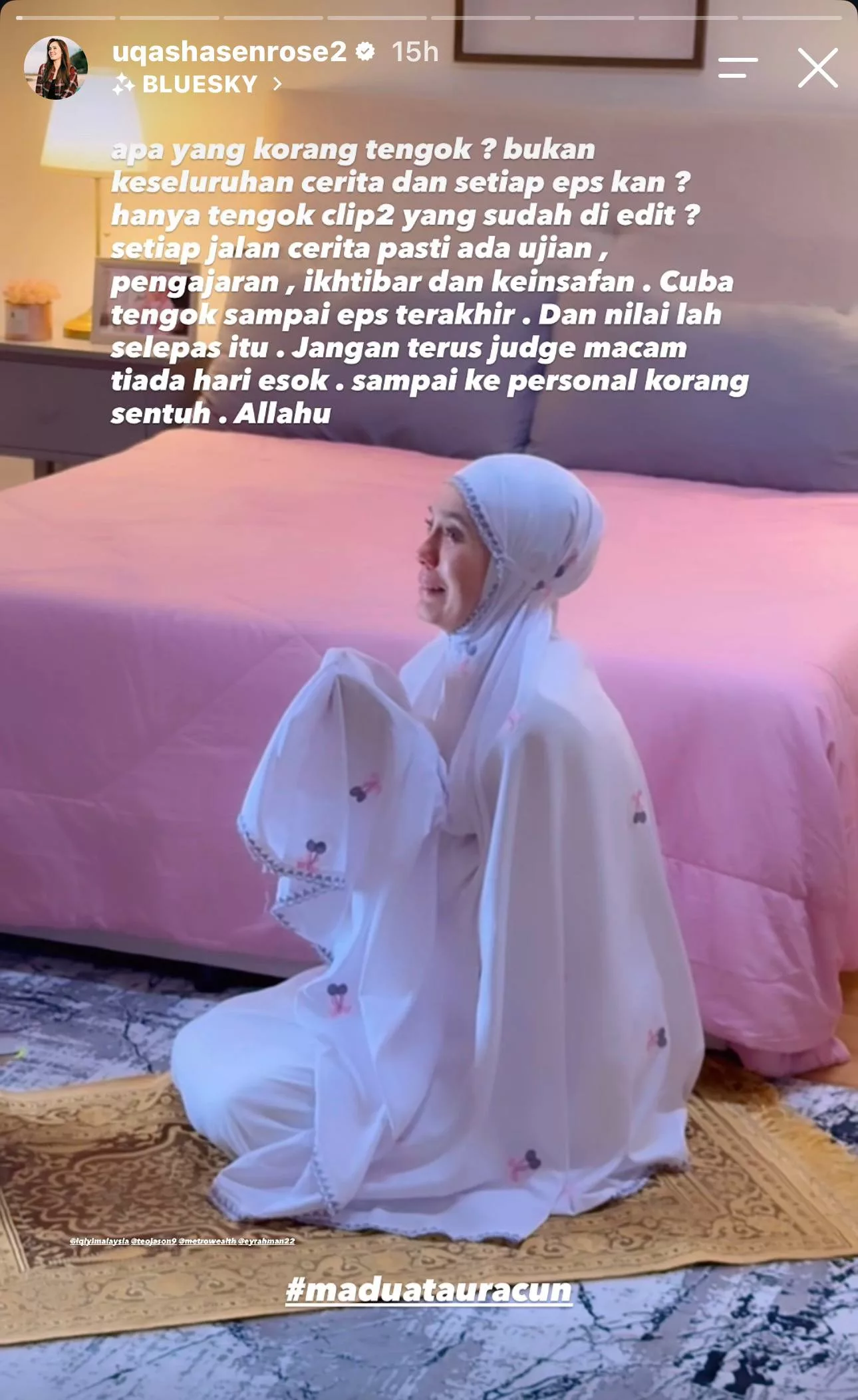 “Tengok Sampai Episod Akhir, Nilailah,” - Uqasha Senrose Kecewa Kecaman Melampau, Persoal Agama Hingga Kaitkan Anak