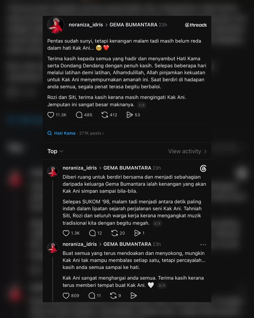“Rozi Dan Siti, Terima Kasih Kerana Masih Mengingati Kak Ani,” - Noraniza Idris 2 “Rozi Dan Siti, Terima Kasih Kerana Masih Mengingati Kak Ani,” - Noraniza Idris