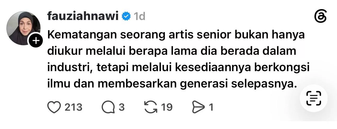 “Artis Senior Tak Perlu Mengecilkan Pelapis Untuk Buktikan Kebesaran” - Fauziah Nawi Seru Jangan Lokek Kongsi Ilmu 3 “Artis Senior Tak Perlu Mengecilkan Pelapis Untuk Buktikan Kebesaran” - Fauziah Nawi Seru Jangan Lokek Kongsi Ilmu