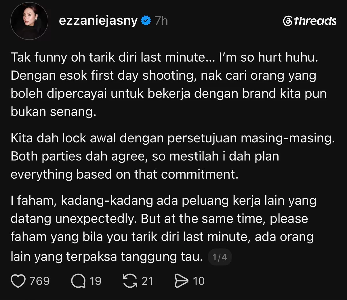 “Tak Funny Oh Tarik Diri Last Minute…,” - Ezzanie Jasny Terkilan, Komitmen Kerja Tak Ditepati & Bukan Mudah Urus Bisnes Sendiri