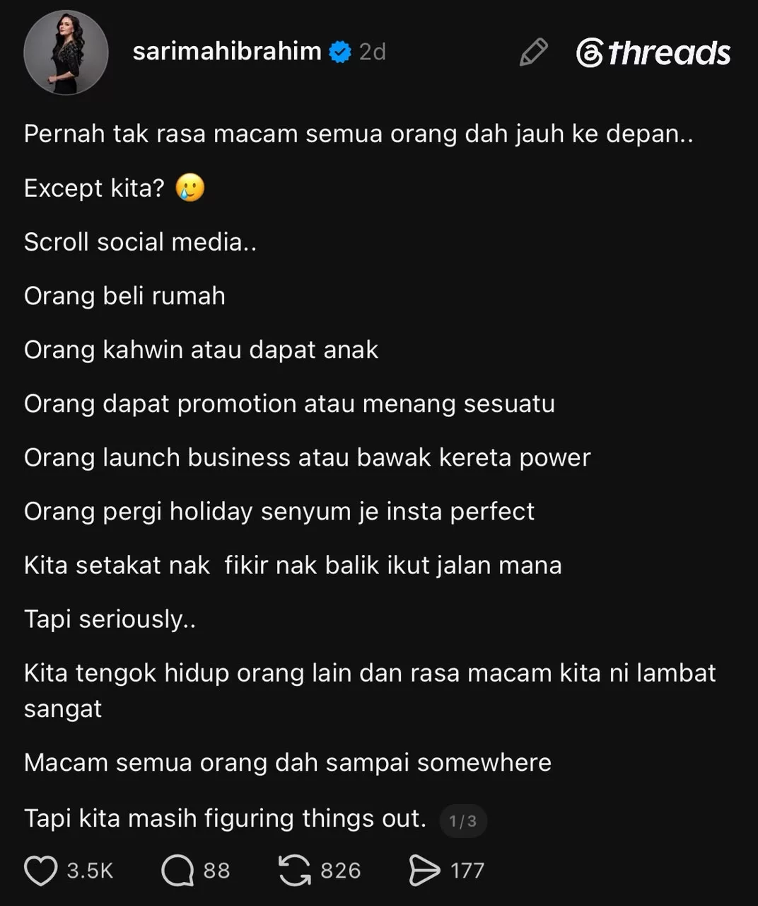 Sarimah Ibrahim Pesan Agar Tak Banding Kehidupan, Setiap Individu Ada 'Timeline' Sendiri - “Ada Kahwin Awal, Tapi Bertahun Struggle Dalam Relationship.” 2 Sarimah Ibrahim Pesan Agar Tak Banding Kehidupan, Setiap Individu Ada 'Timeline' Sendiri - “Ada Kahwin Awal, Tapi Bertahun Struggle Dalam Relationship.”