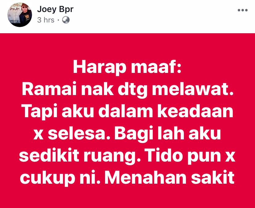 "Seandainya Aku Mati Dulu, Ampunkanlah Dosaku,"- Joey BPR 