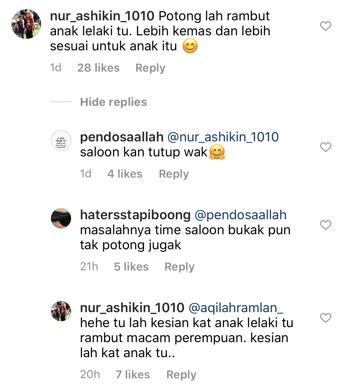 "Kesian Dekat Anak Lelaki Tu, Rambut Macam Perempuan ...